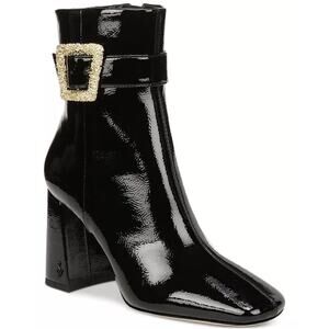 NEW Sam Edelman Corinne Vegan Patent Leather Buckled Ankle Boots size 8.5